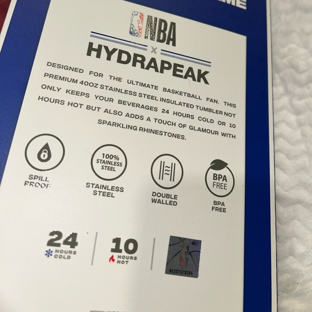 Hydrapeak x NBA New York Knicks Voyager Stainless Steel Bling Tumbler NEW - Picture 4 of 7